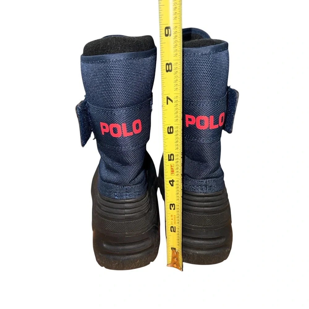 Polo Ralph Lauren Snow Boots Kids 3 Pre-Owned Everlee Blue Fleece Lined HookLoop